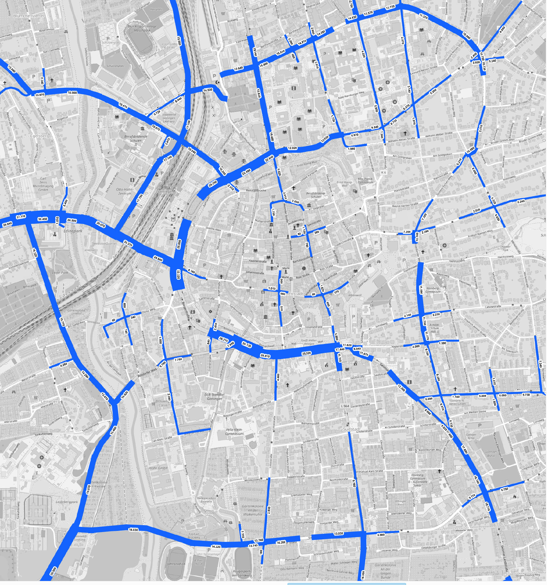 Verkehrszählung 2023/2024 Göttingen Mitte